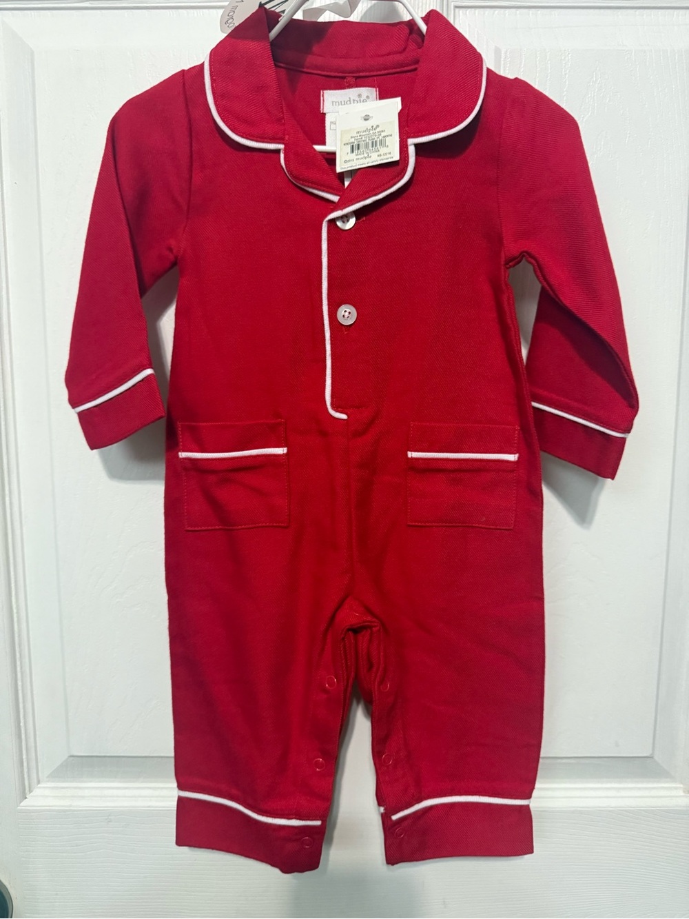 Mud Pie Red One-Piece with White Piping